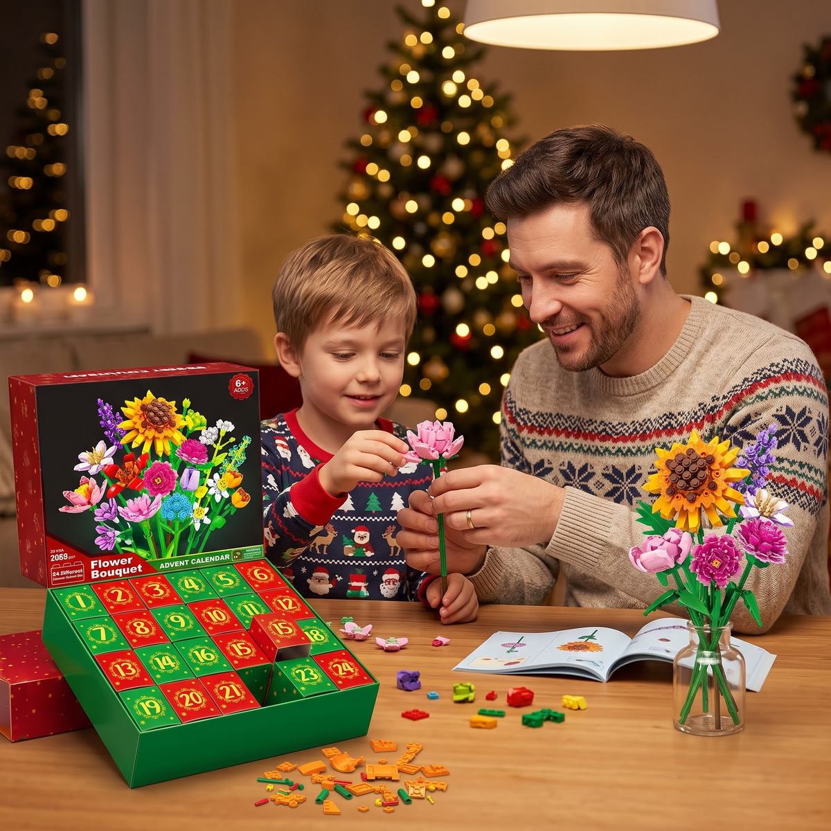 24-Day Flower Building Blocks Advent Calendar