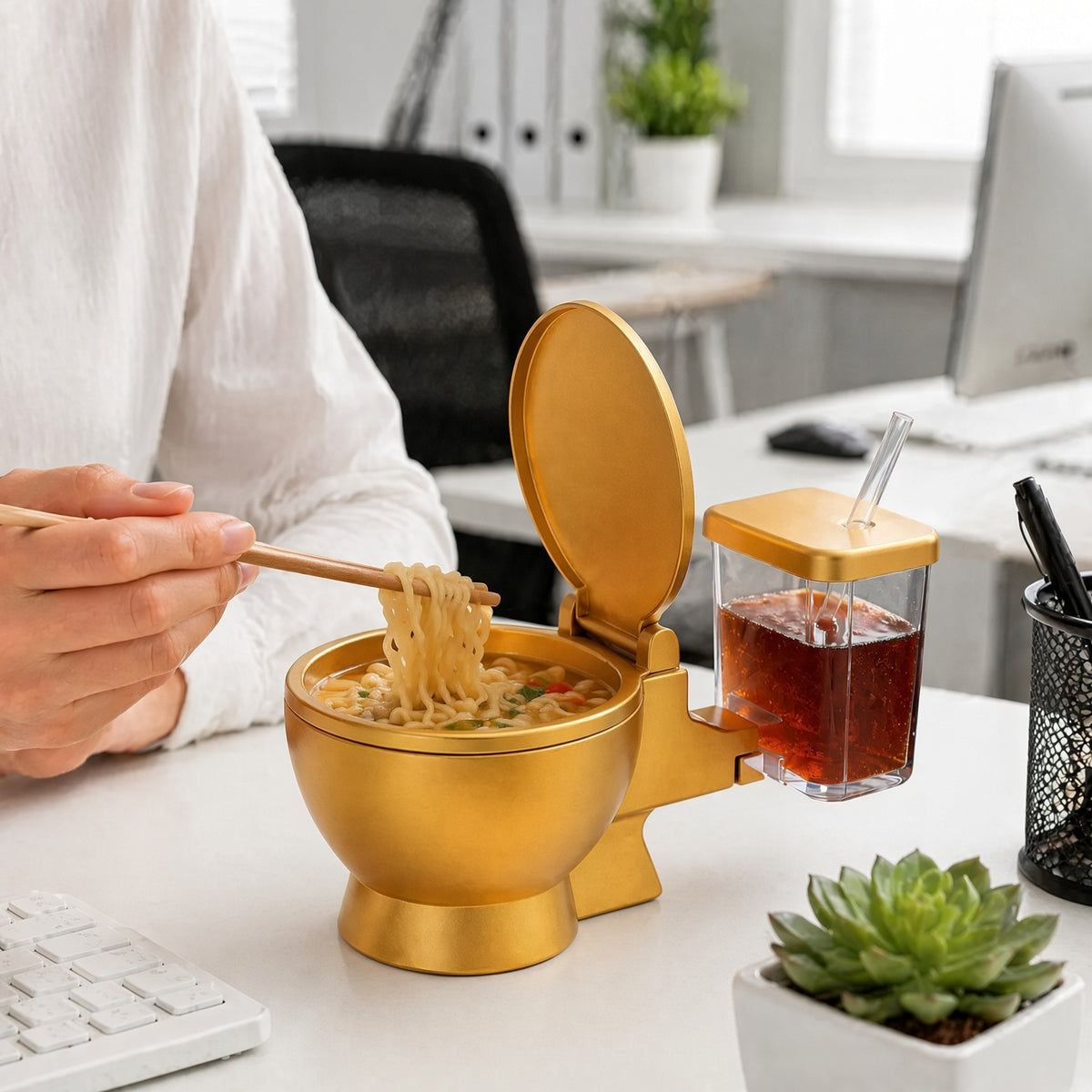Golden Toilet Noodle Bowl